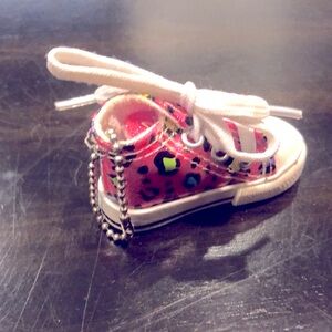 Converse Mini Pink & Leopard Keychain Shoe or Purse Charm Zipper Pull